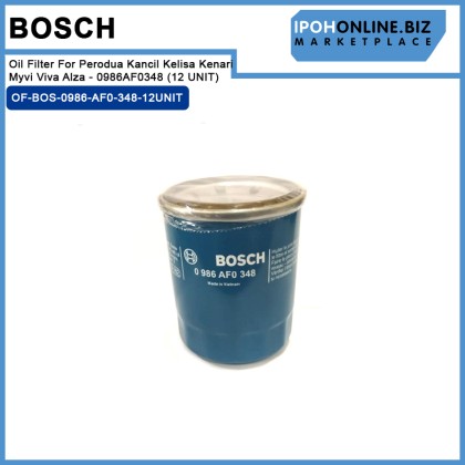 BOSCH Oil Filter For Perodua Kancil Kelisa Kenari Myvi Viva Alza - 0986AF0348 (12 UNIT) BOSCH Oil Filter For Perodua Kancil Kelisa Kenari Myvi Viva Alza - 0986AF0348 (12 UNIT)